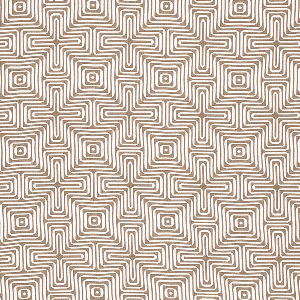 Schumacher 65323 Amazing Maze Indoor/outdoor Fabric in Sand