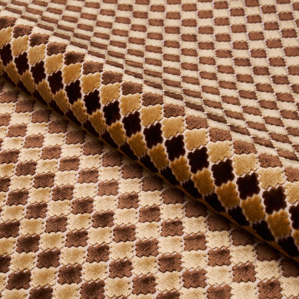Schumacher 65646 Marrakesh Velvet Fabric in Chocolate Brown