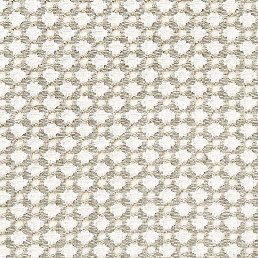 Schumacher 65682 Betwixt Fabric in Stone/white