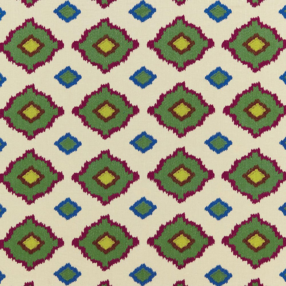 Schumacher 65781 Sikar Embroidery Fabric in Jewel