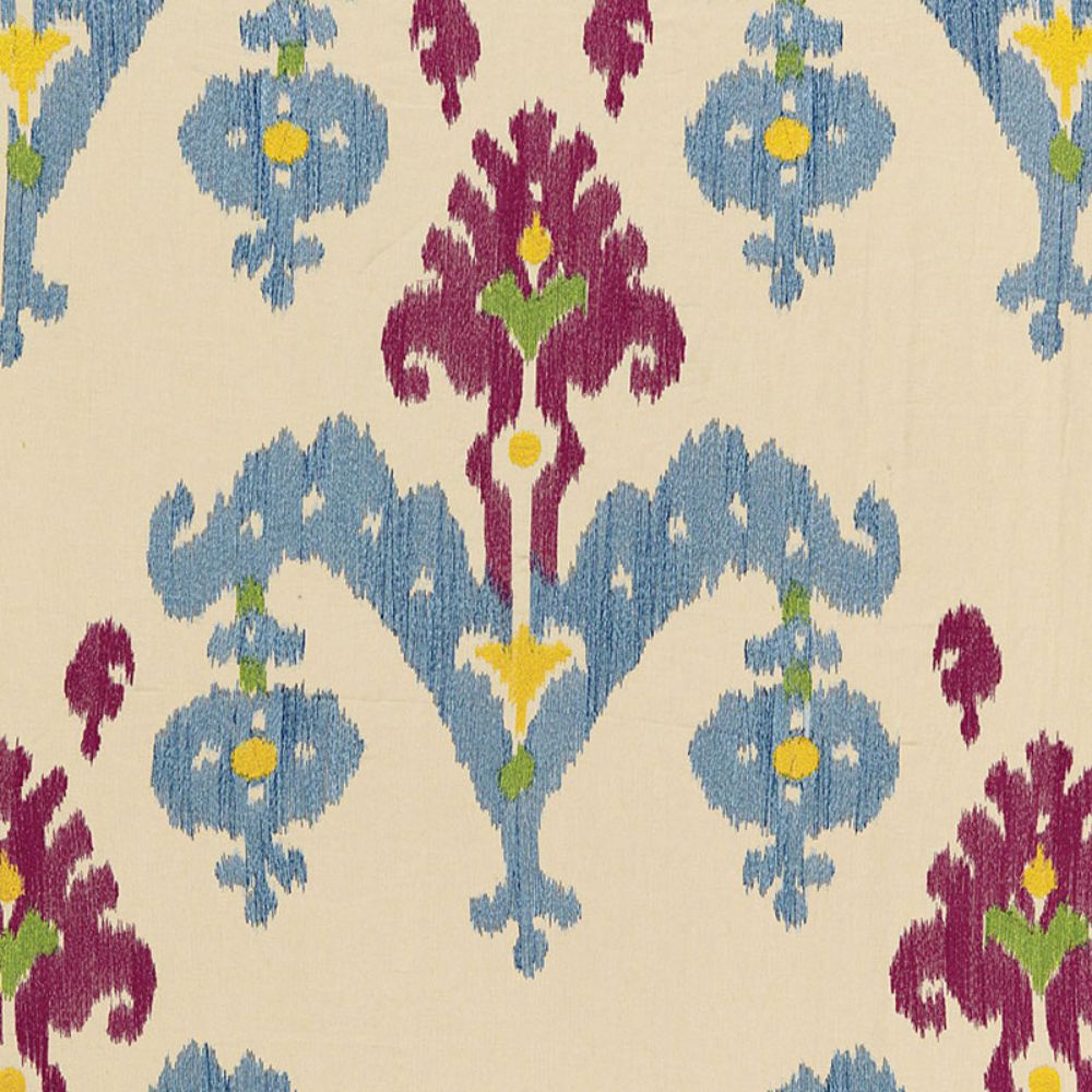 Schumacher 65812 Raja Embroidery Fabric in Jewel