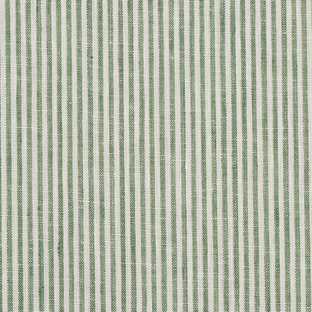 Schumacher 65986 Wesley Ticking Stripe Fabrics in Green