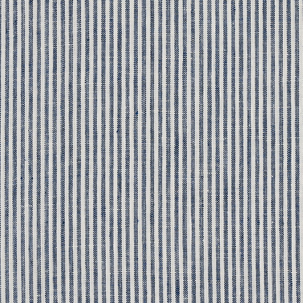 Schumacher 65987 Wesley Ticking Stripe Fabrics in Indigo