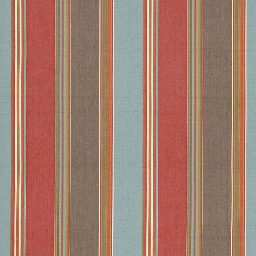 Schumacher 66000 Addison Cotton Stripe Fabric in Red Earth