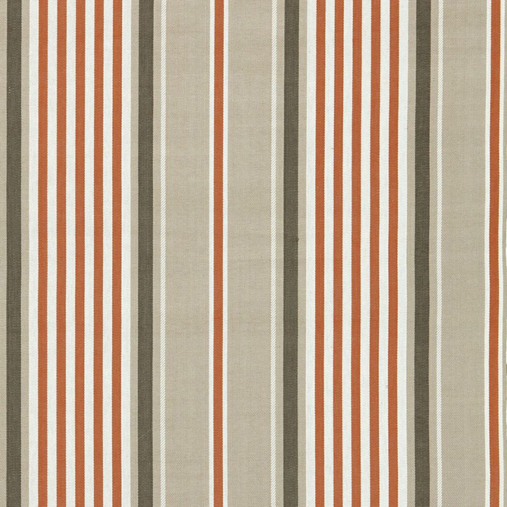 Schumacher 66010 Minzer Cotton Stripe Fabric in Valencia