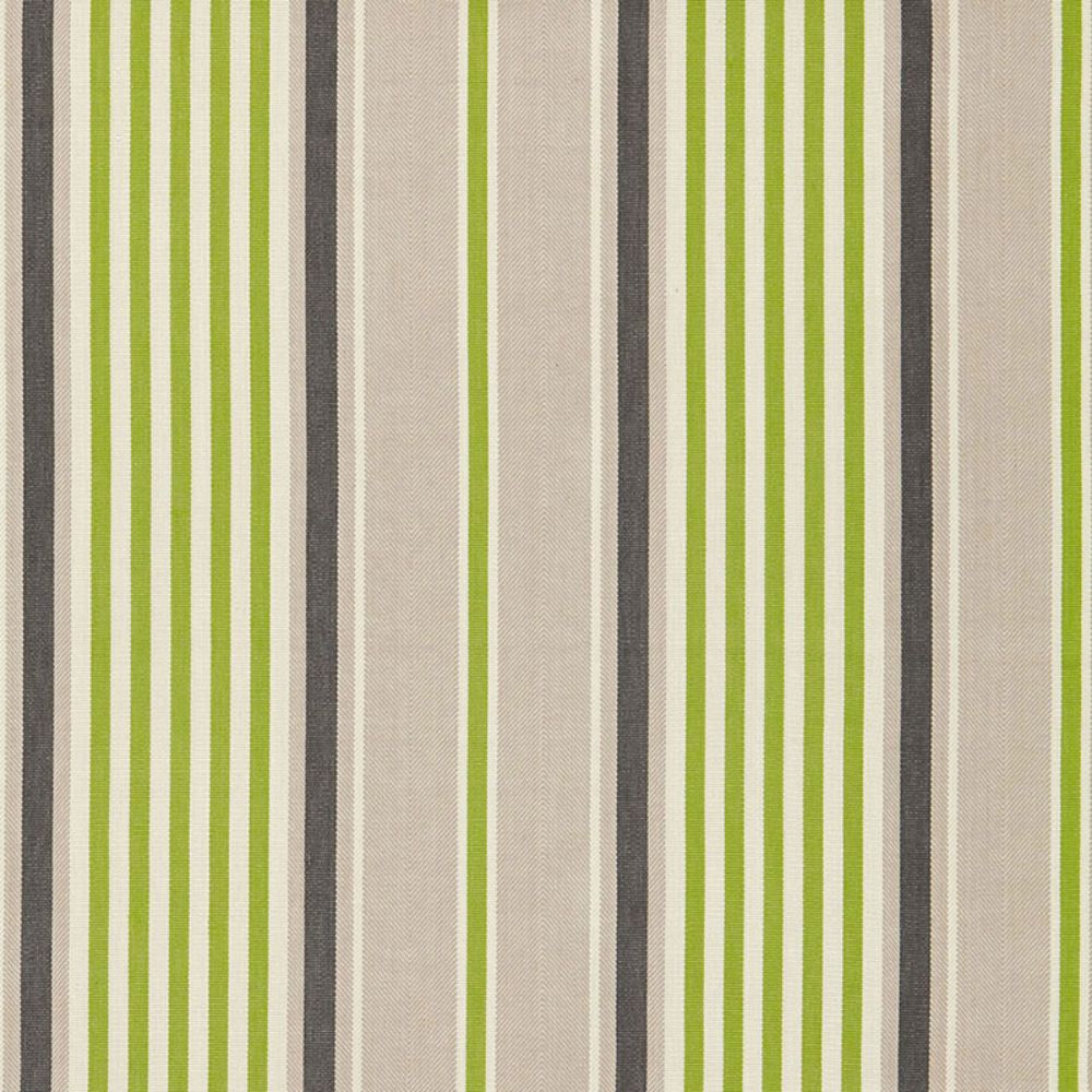 Schumacher 66012 Minzer Cotton Stripe Fabric in Vert