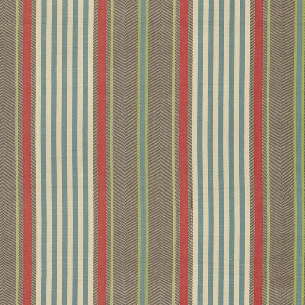 Schumacher 66013 Minzer Cotton Stripe Fabric in Red Earth