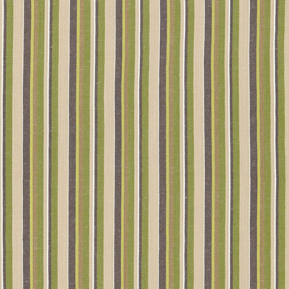 Schumacher 66031 Kiawah Stripe Fabric in Vert