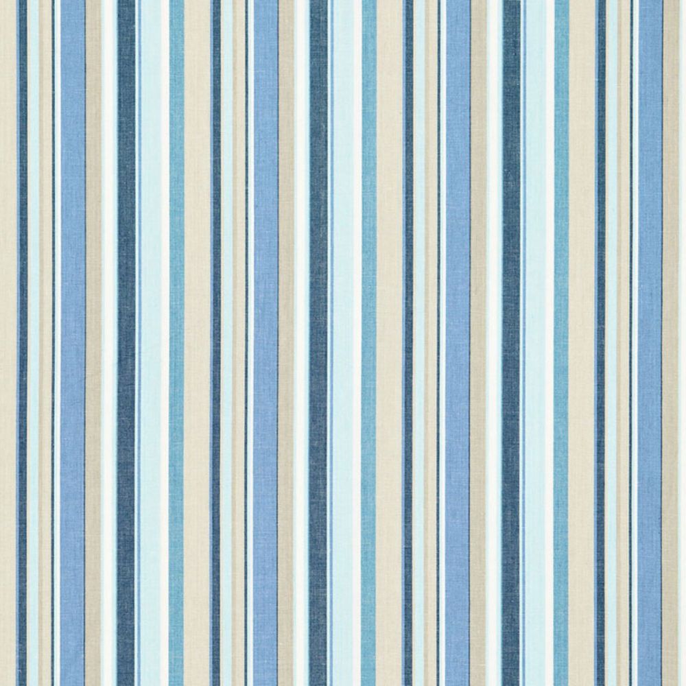 Schumacher 66051 Tybee Stripe Fabric in Ocean