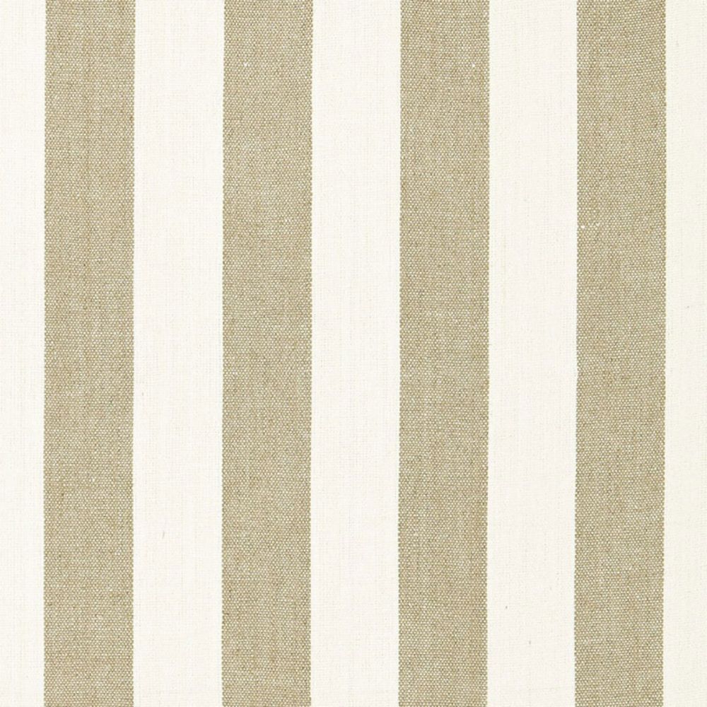 Schumacher 66071 Augustin Linen Stripe Fabrics in Linen / Ivory
