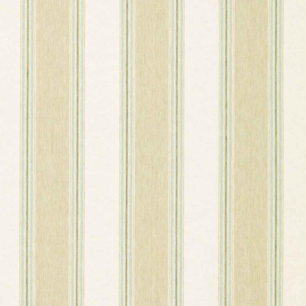 Schumacher 66080 Savannah Linen Stripe Fabrics in Sesame