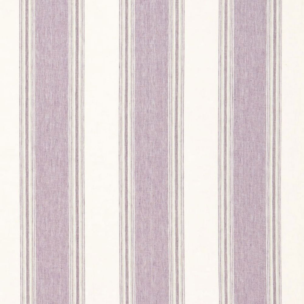 Schumacher 66083 Savannah Linen Stripe Fabrics in Lavender