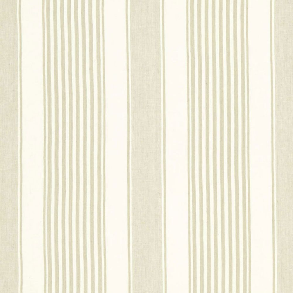 Schumacher 66093 Summerville Linen Stripe Fabrics in Dune
