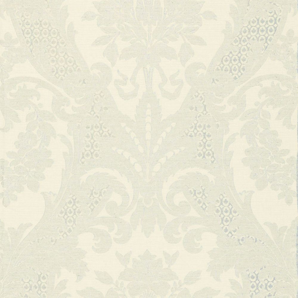 Schumacher 66341 Toscana Linen Damask Fabrics in Powder Blue