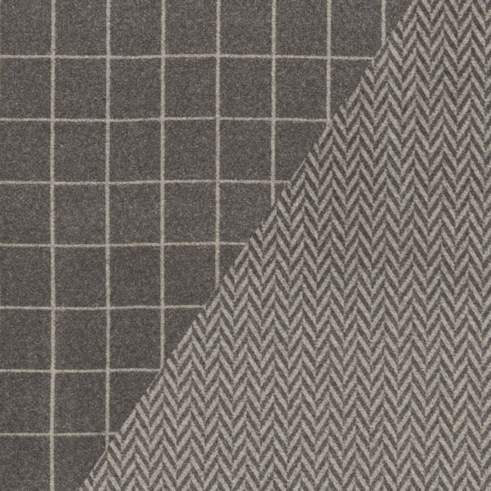 Schumacher 66652 Colorado Fabric in Charcoal / Nickel