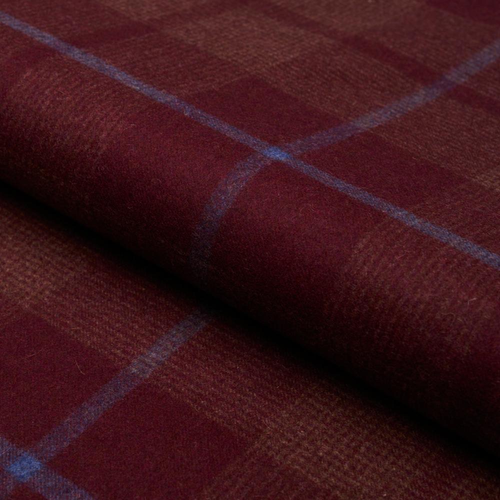Schumacher 66665 Montana Wool Plaid Fabric in Burgundy