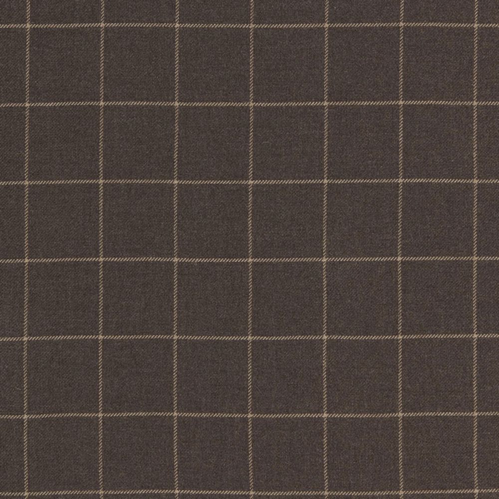 Schumacher 66770 Bancroft Wool Plaid Fabric in Sable