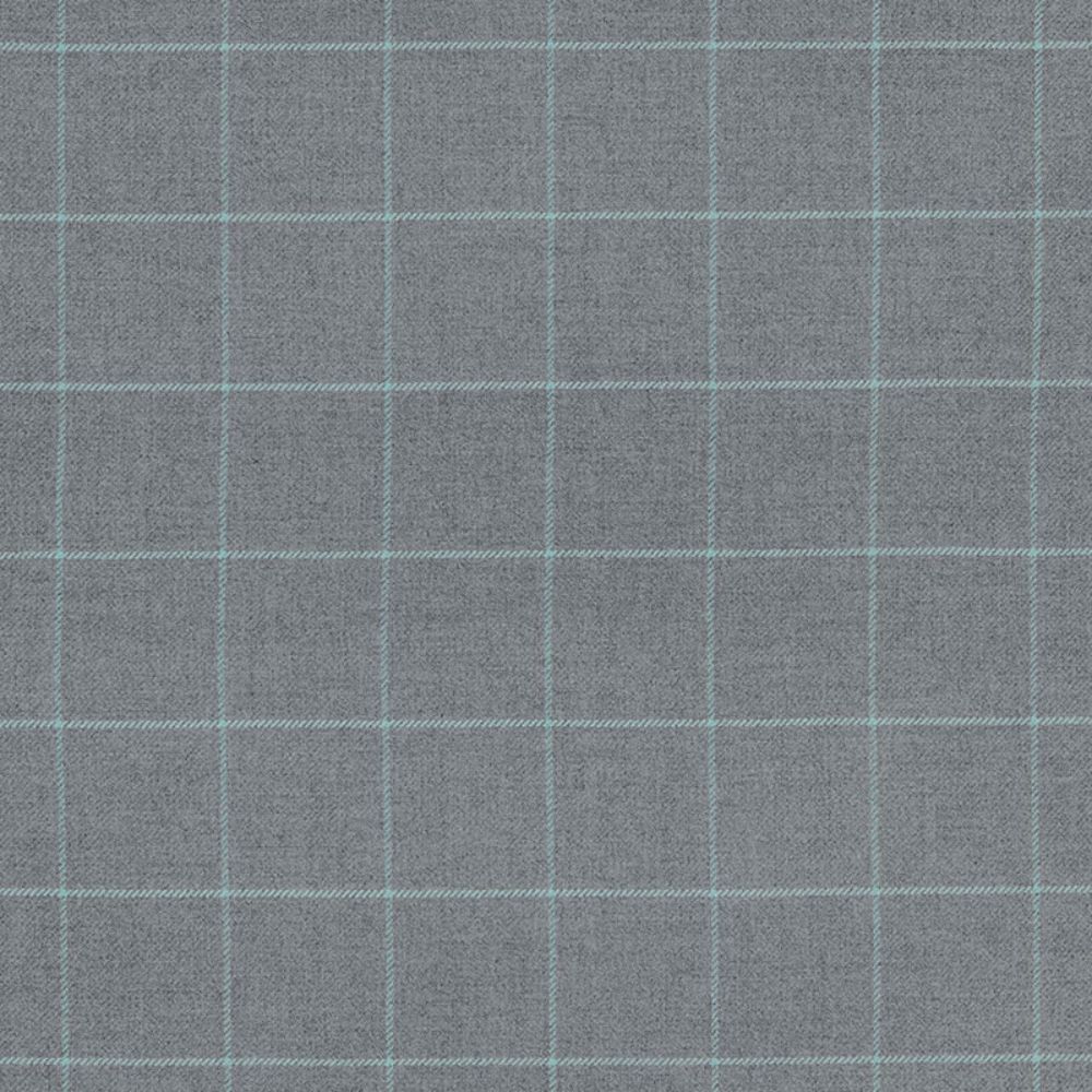 Schumacher 66773 Bancroft Wool Plaid Fabric in Oxford Grey