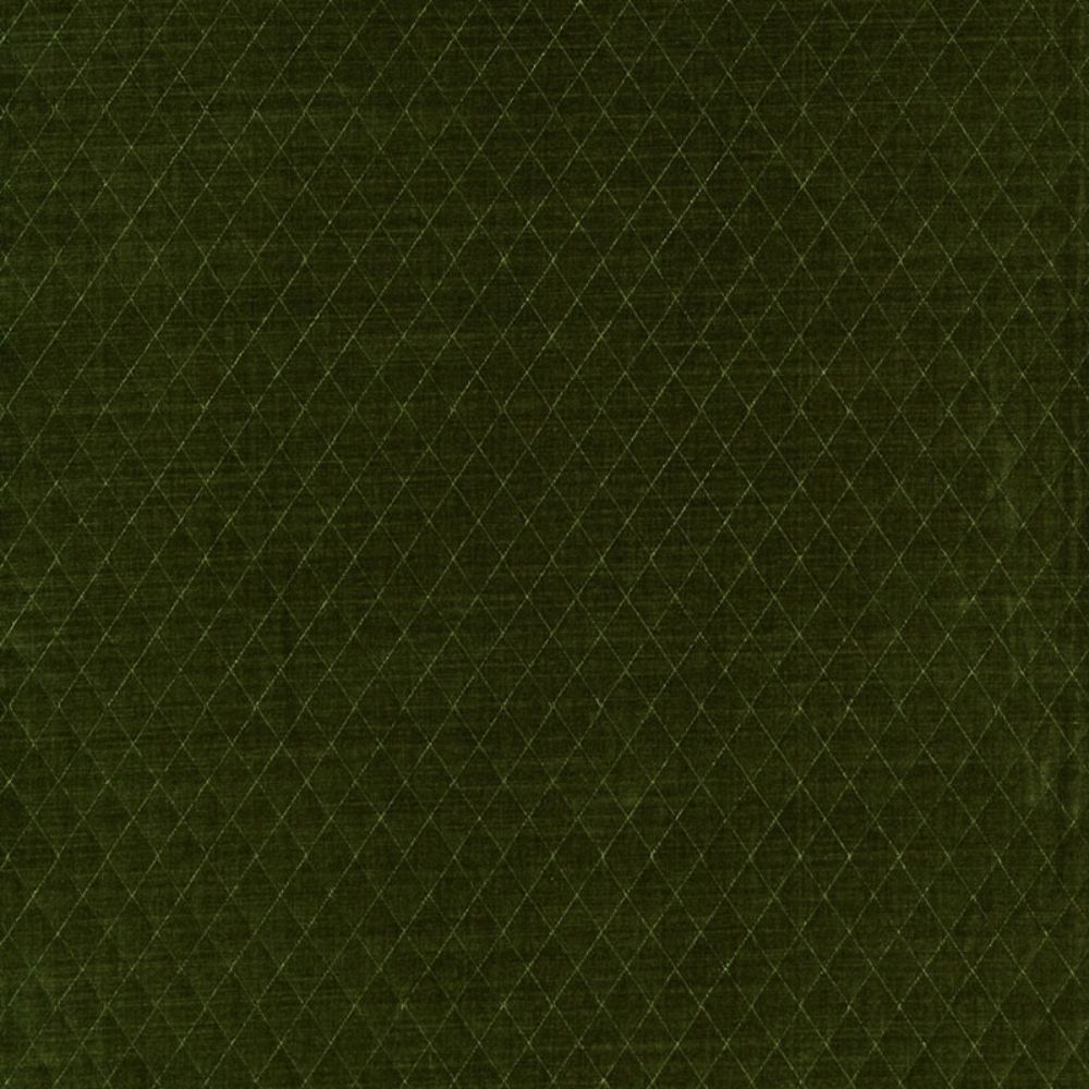 Schumacher 66923 Paley Quilted Velvet Fabric in Loden