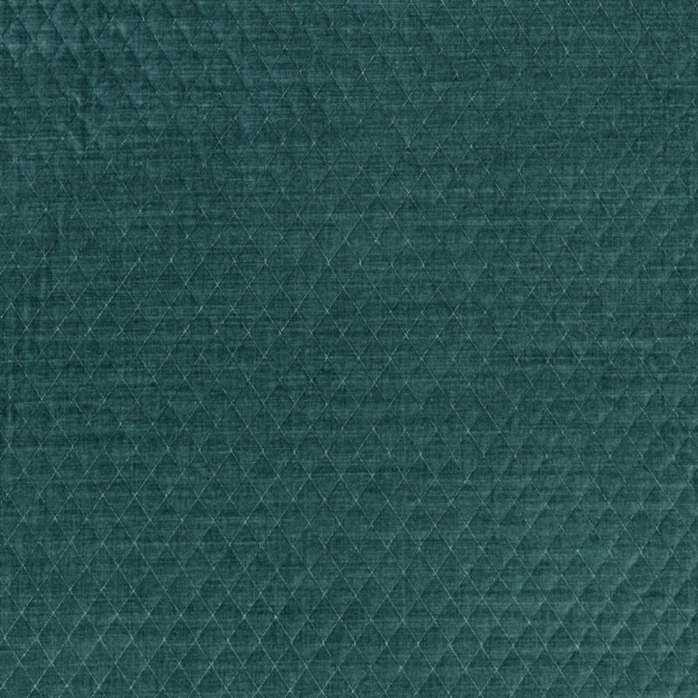 Schumacher 66924 Paley Quilted Velvet Fabric in Peacock