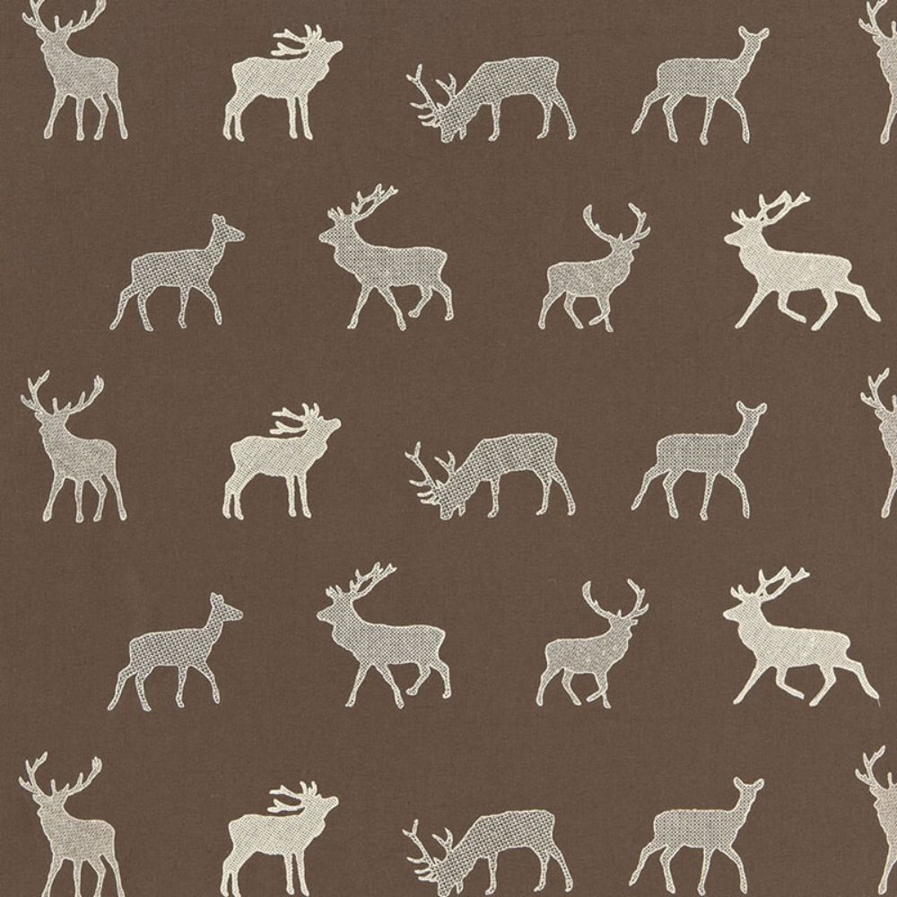 Schumacher 67161 Caribou Embroidery Fabric in Java