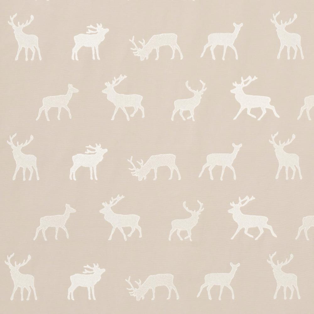 Schumacher 67163 Caribou Embroidery Fabric in Parchment