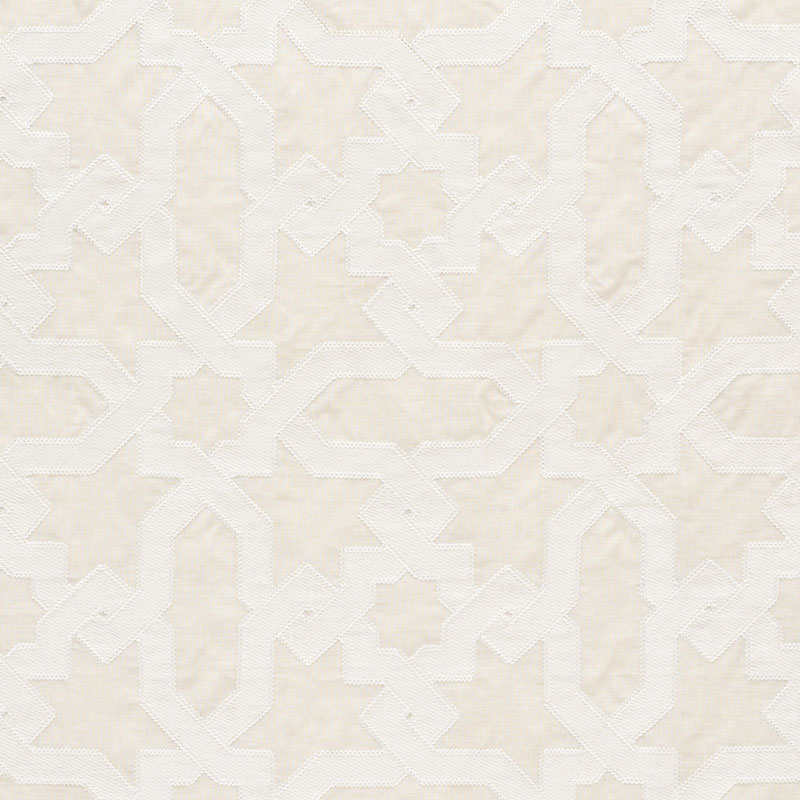 Schumacher 67574 Au-Naturel-Ii Collection Cordoba Embroidery Fabric  in Linen