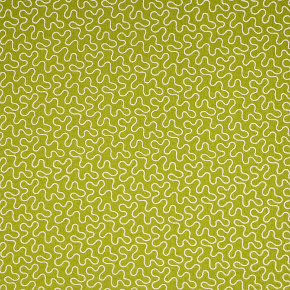 Schumacher 67604 Meander Embroidery Fabric in Leaf