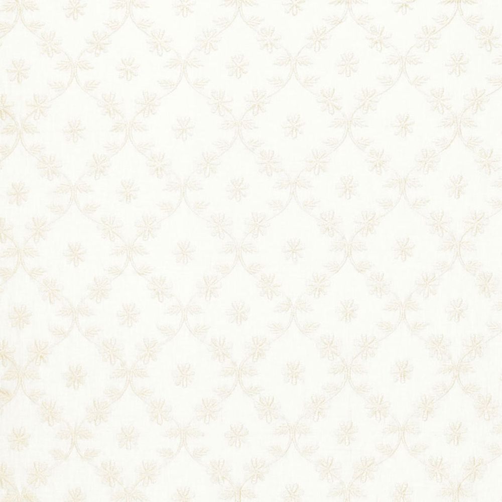 Schumacher 67620 Cellini Embroidery Fabric in Ivory