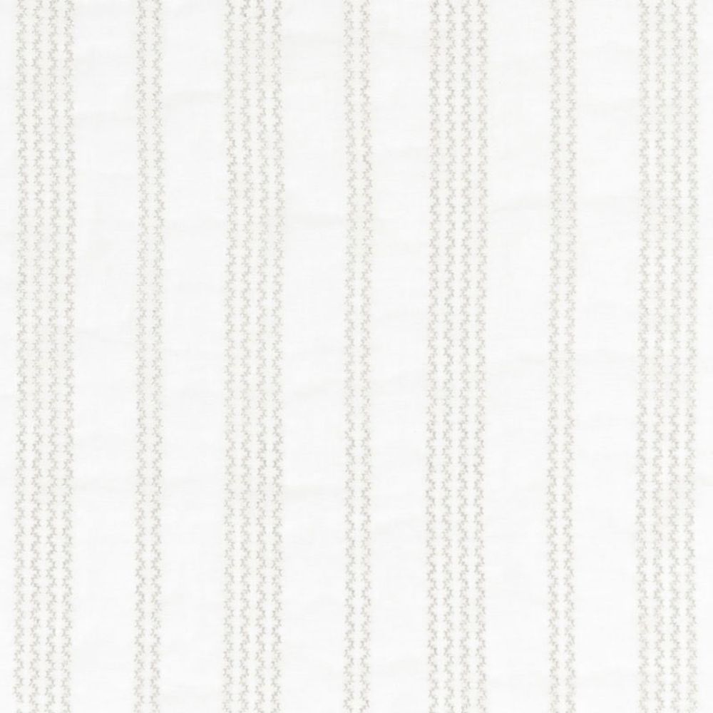 Schumacher 67880 Piero Stripe Embroidery Fabric in Pearl