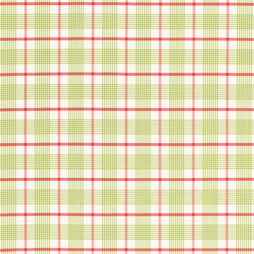 Schumacher 68020 St. Lucia Plaid Fabric in Lime