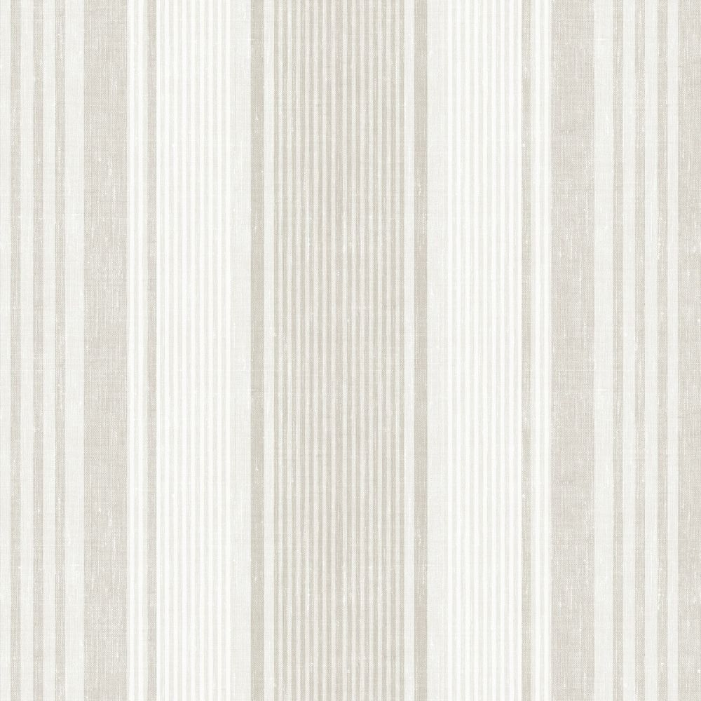 Schumacher 6861 Linen Stripe Wallcoverings in Natural