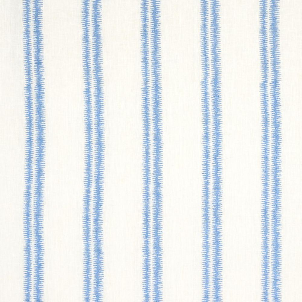 Schumacher 68795 Full Bloom Paloma Embroidery Fabric in Chambray