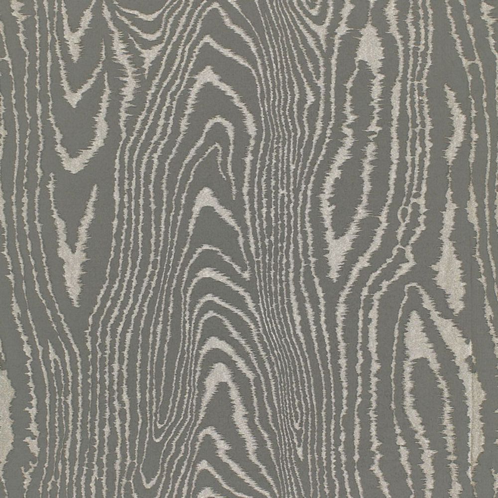 Schumacher 68831 Faux Bois Weave Fabric in Charcoal