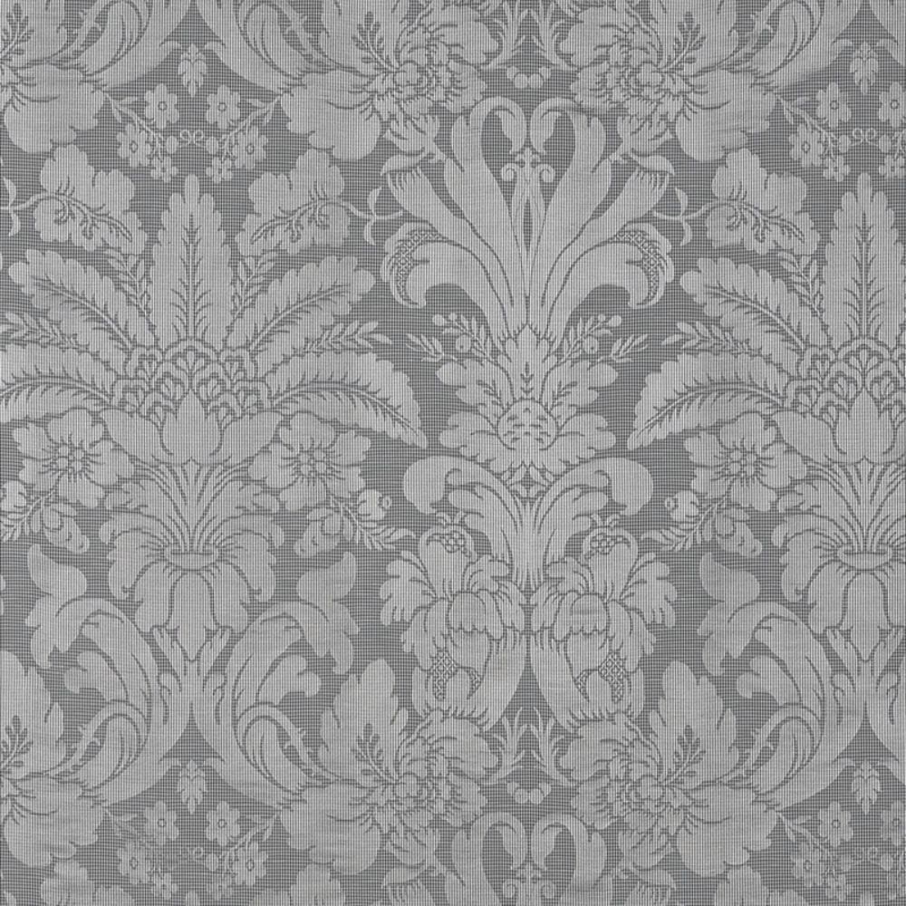 Schumacher 69143 Colette Linen/silk Damask Fabric in Charcoal