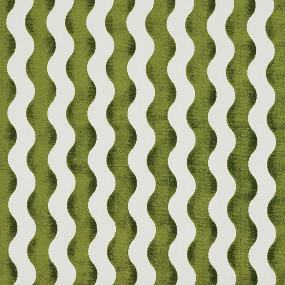 Schumacher 69422 The Wave Velvet Fabrics in Lettuce