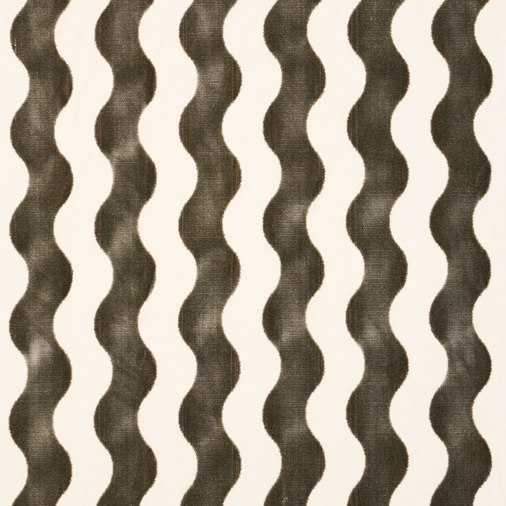 Schumacher 69425 The Wave Velvet Fabrics in Grey