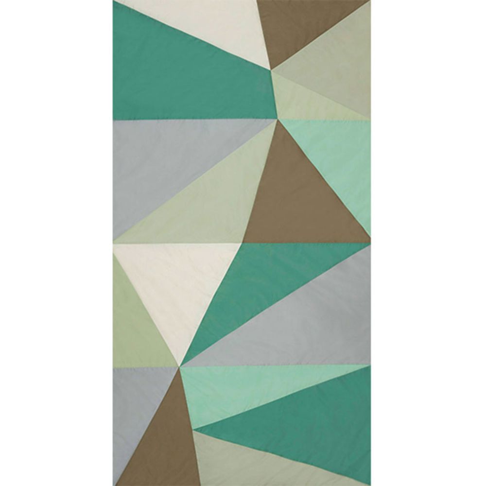 Schumacher 69451 Cubist Silk Panel Fabrics in Celadon