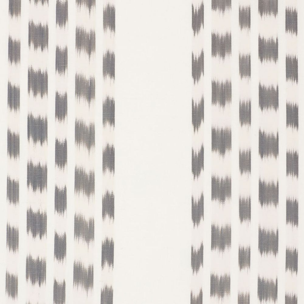 Schumacher 69473 Izmir Ikat Stripe Fabrics in Grey