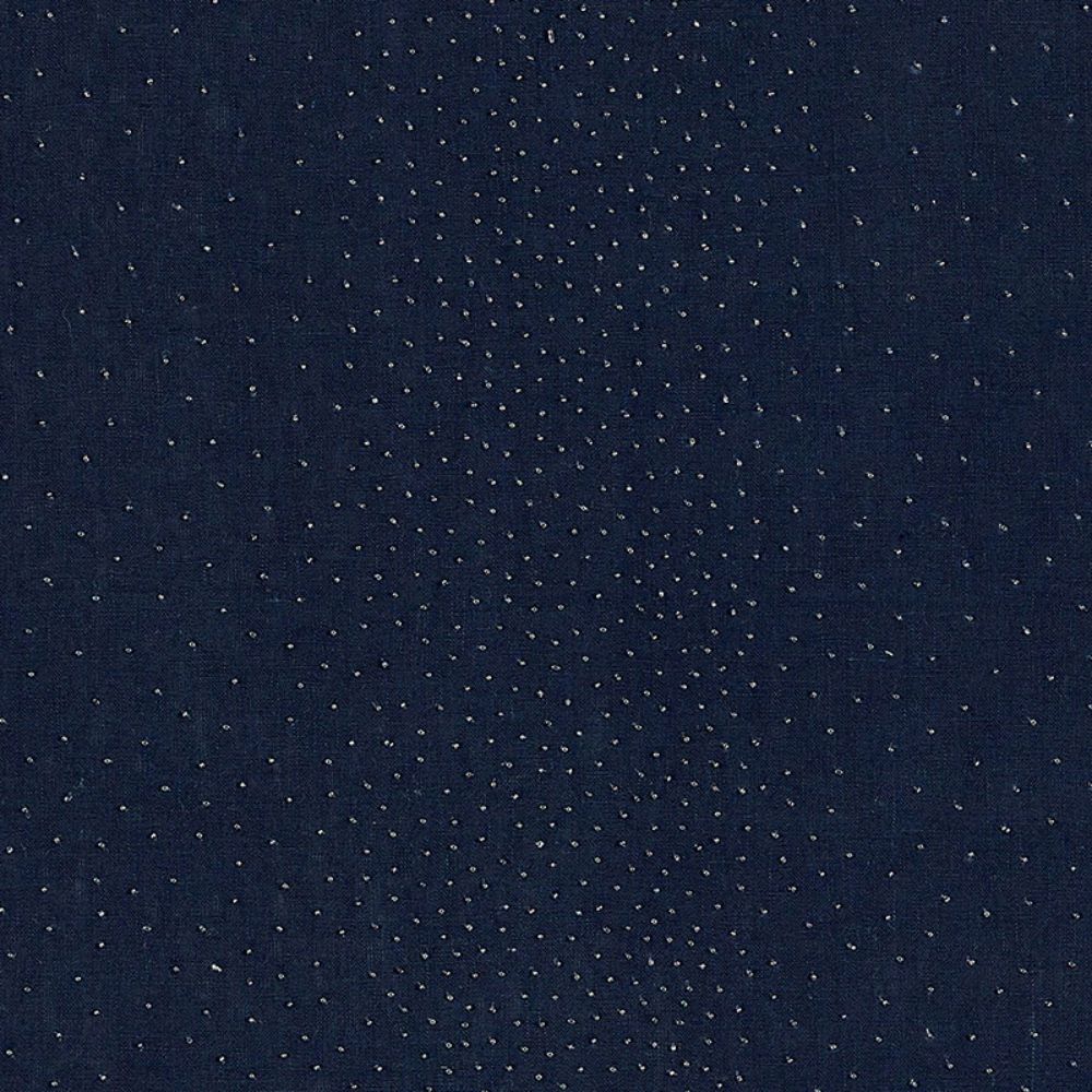 Schumacher 69952 Northern Lights Fabric in Midnight