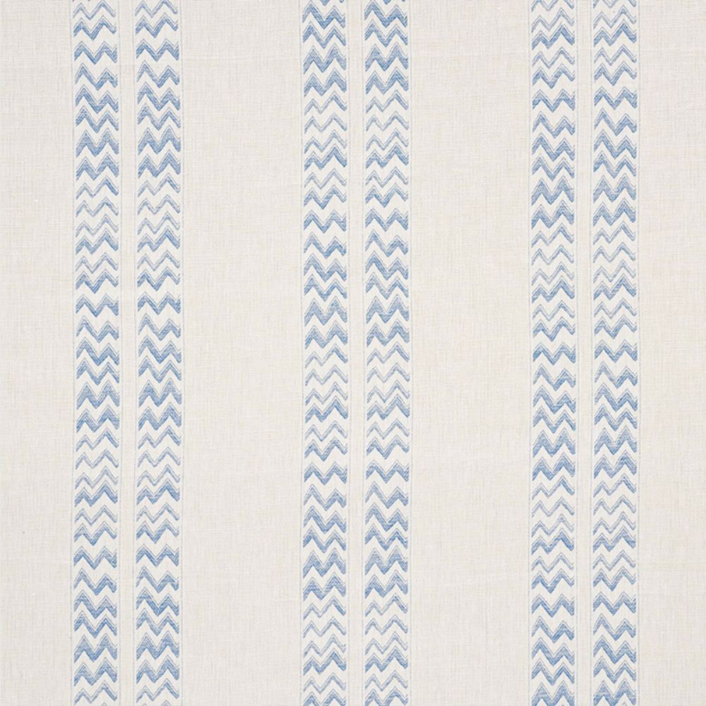 Schumacher 69971 Kudu Stripe Fabric in Blue