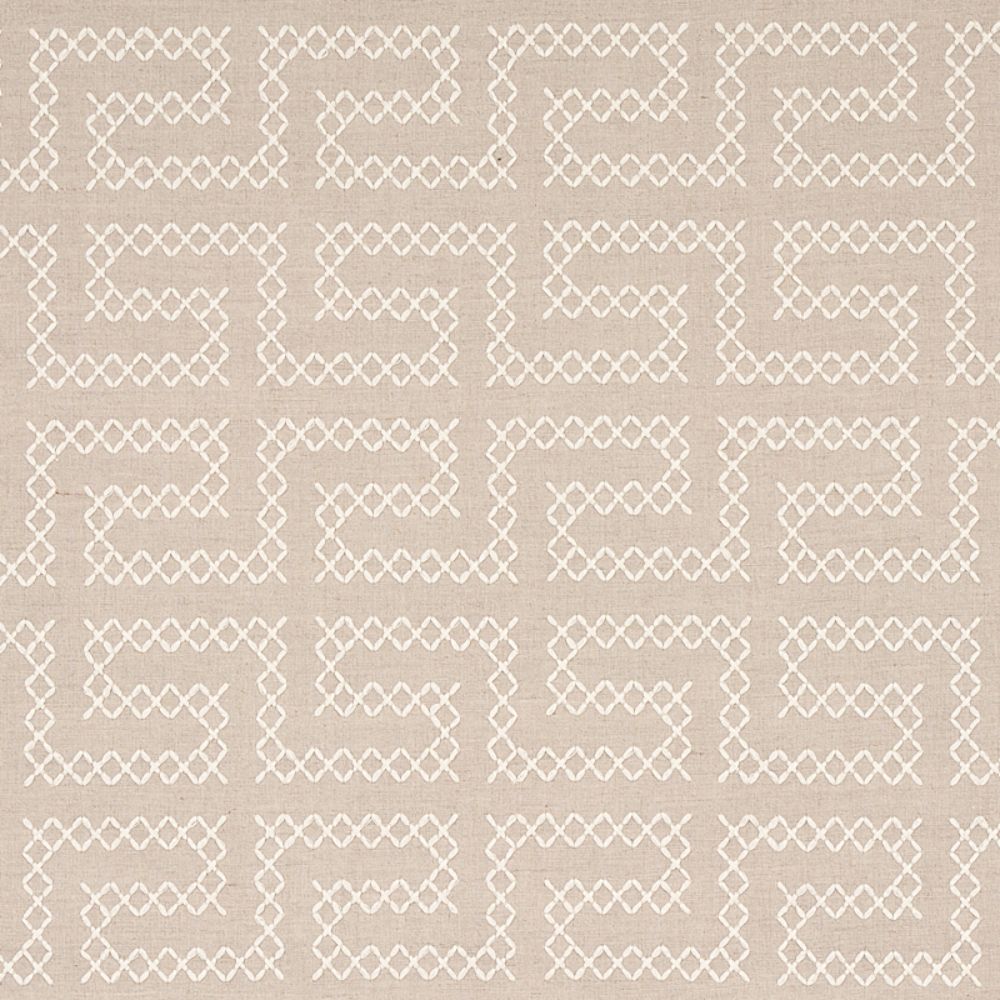 Schumacher 70231 A Maze Embroidery Fabric in Sand