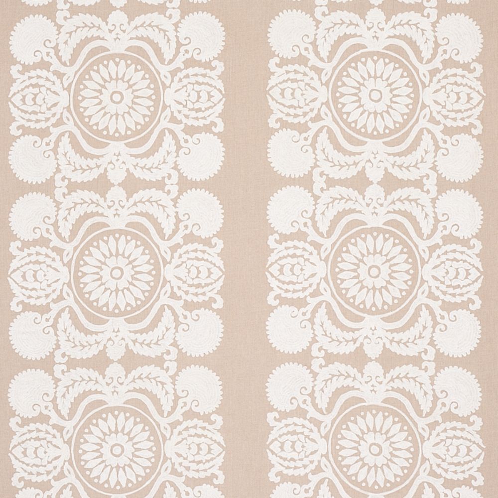 Schumacher 70264 Castanet Embroidery Fabric in Natural