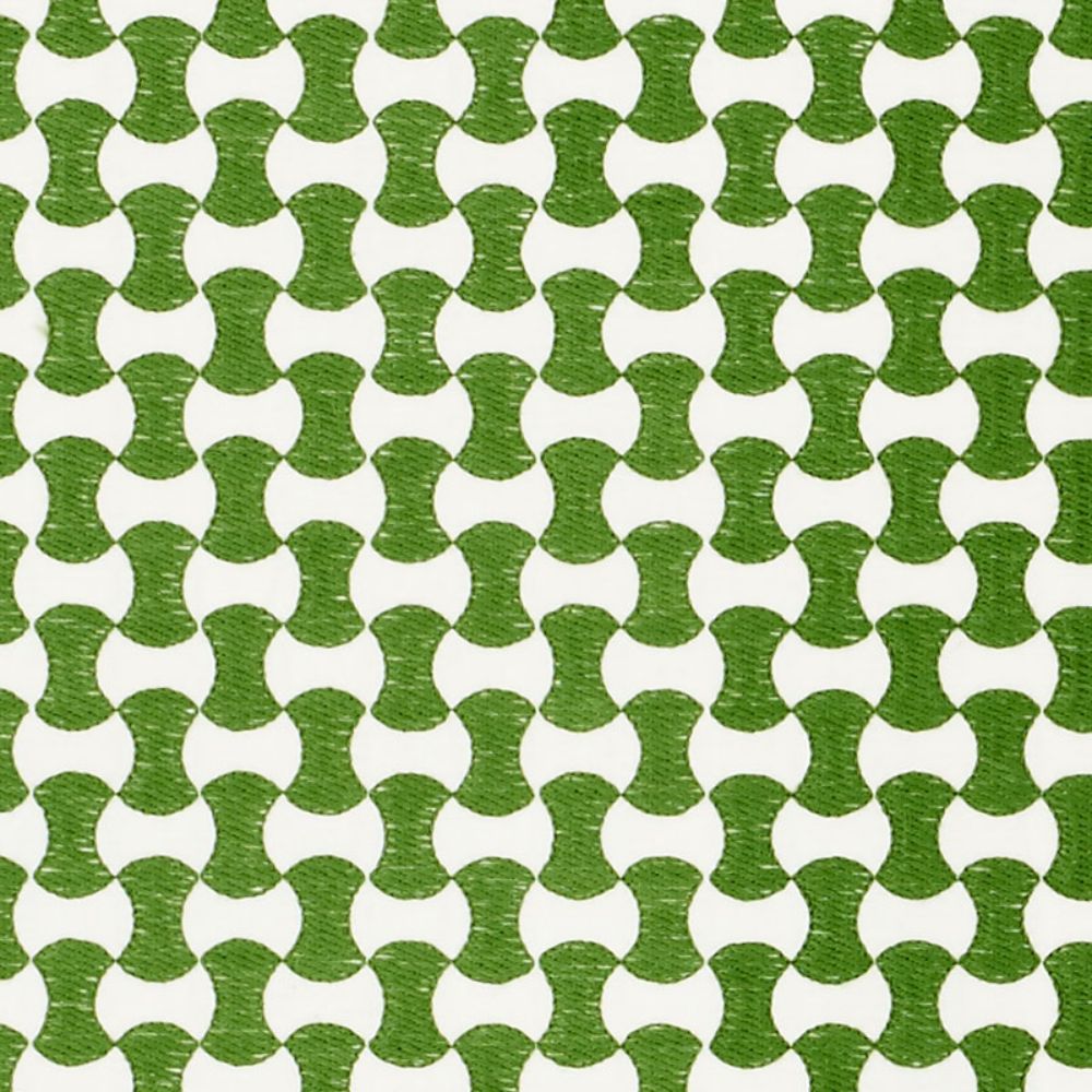Schumacher 70375 Nolita Embroidery Fabric in Green