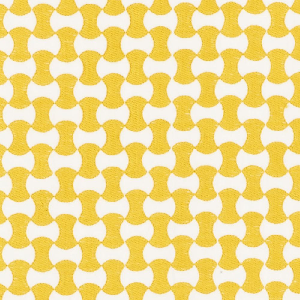 Schumacher 70377 Nolita Embroidery Fabric in Yellow