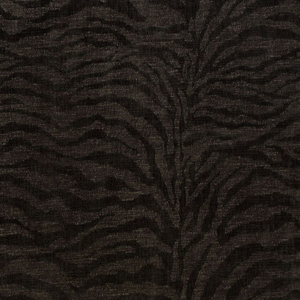 Schumacher 70512 Tiger Chenille Fabrics in Charcoal