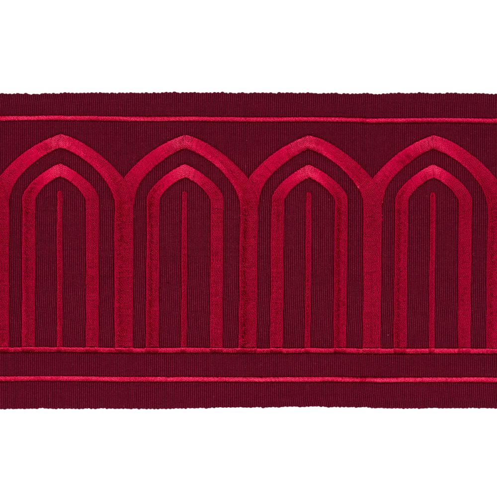 Schumacher 70778 Arches Embroidered Tape Wide Trims in Red