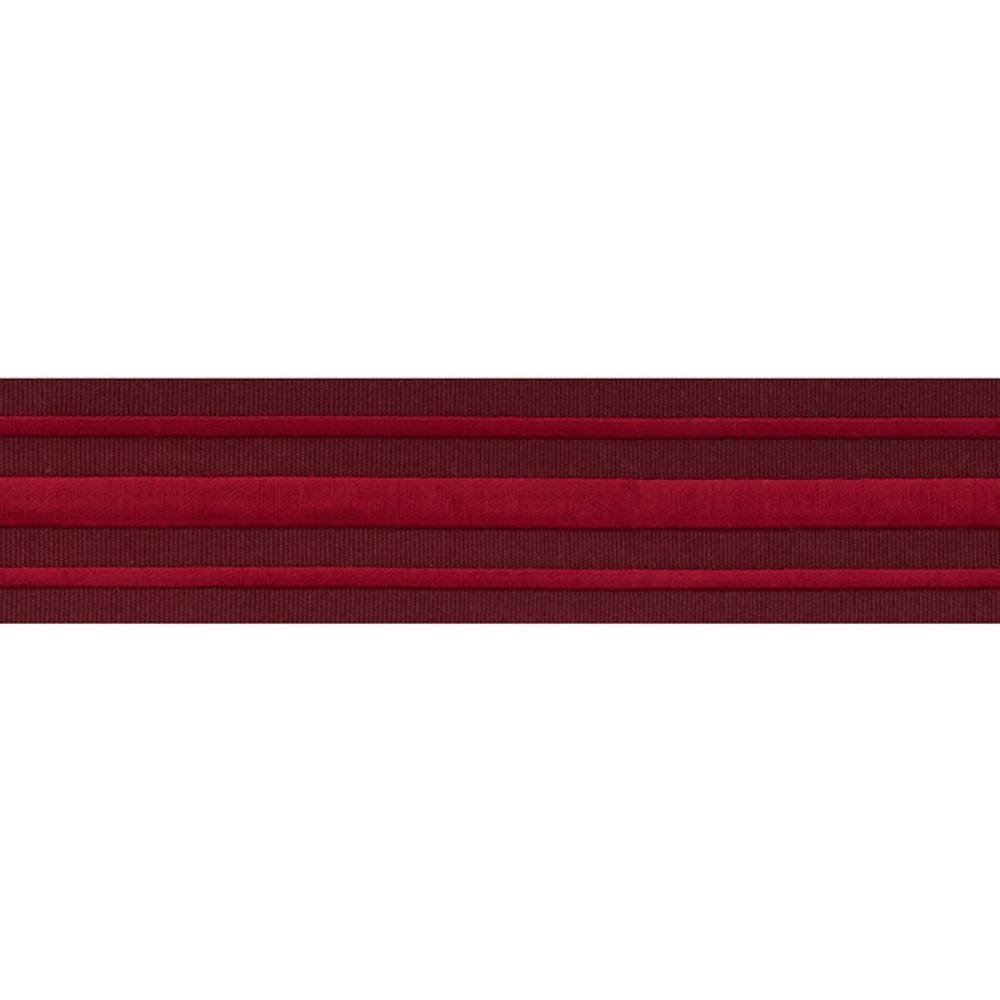 Schumacher 70781 Military Stripe Tape Trim in Red On Burgundy