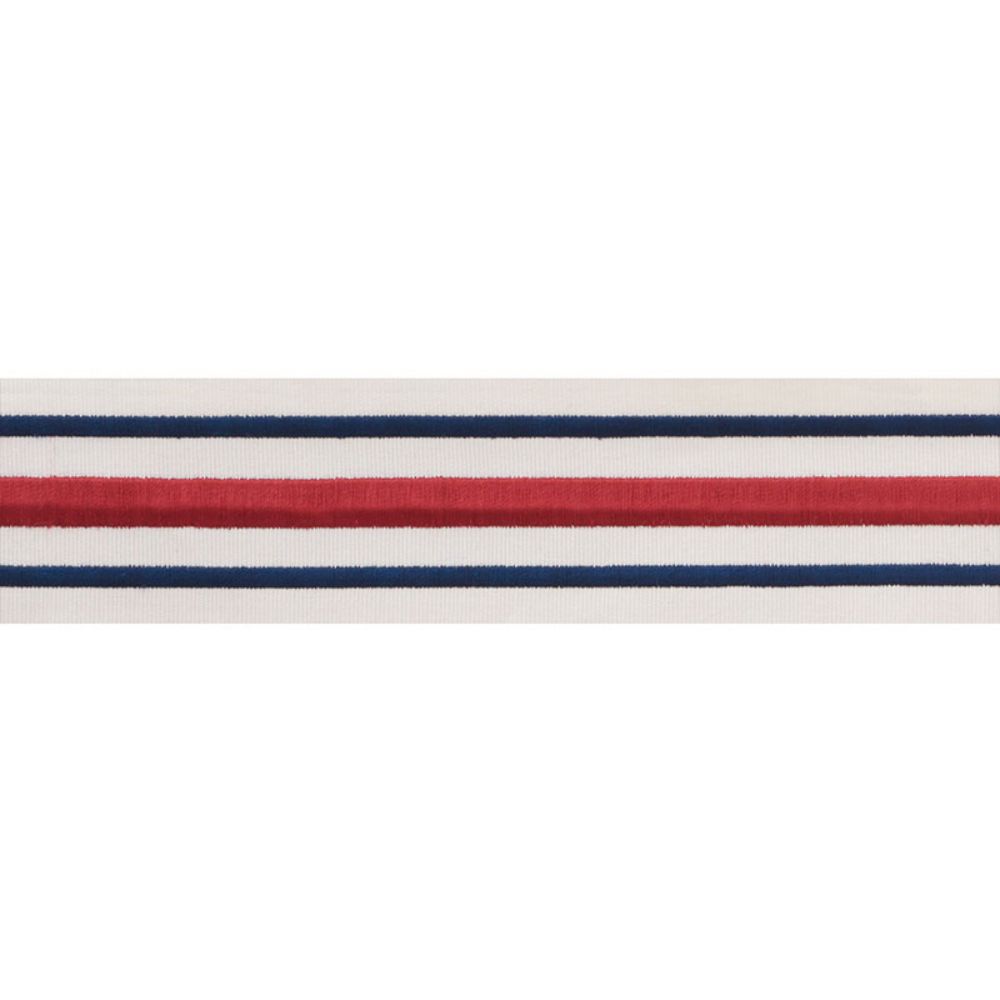 Schumacher 70782 Military Stripe Tape Trim in Red & Navy