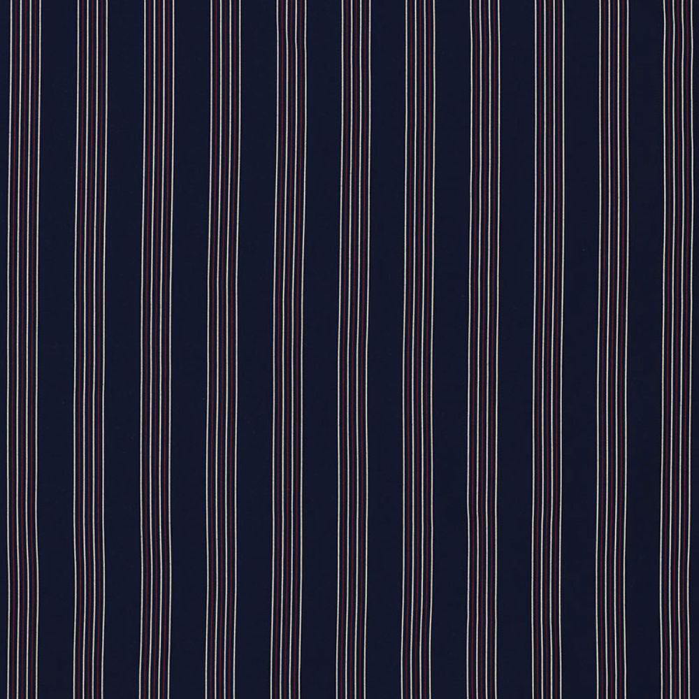 Schumacher 70900 Bibione Stripe Indoor/outdoor Fabric in Navy & Red